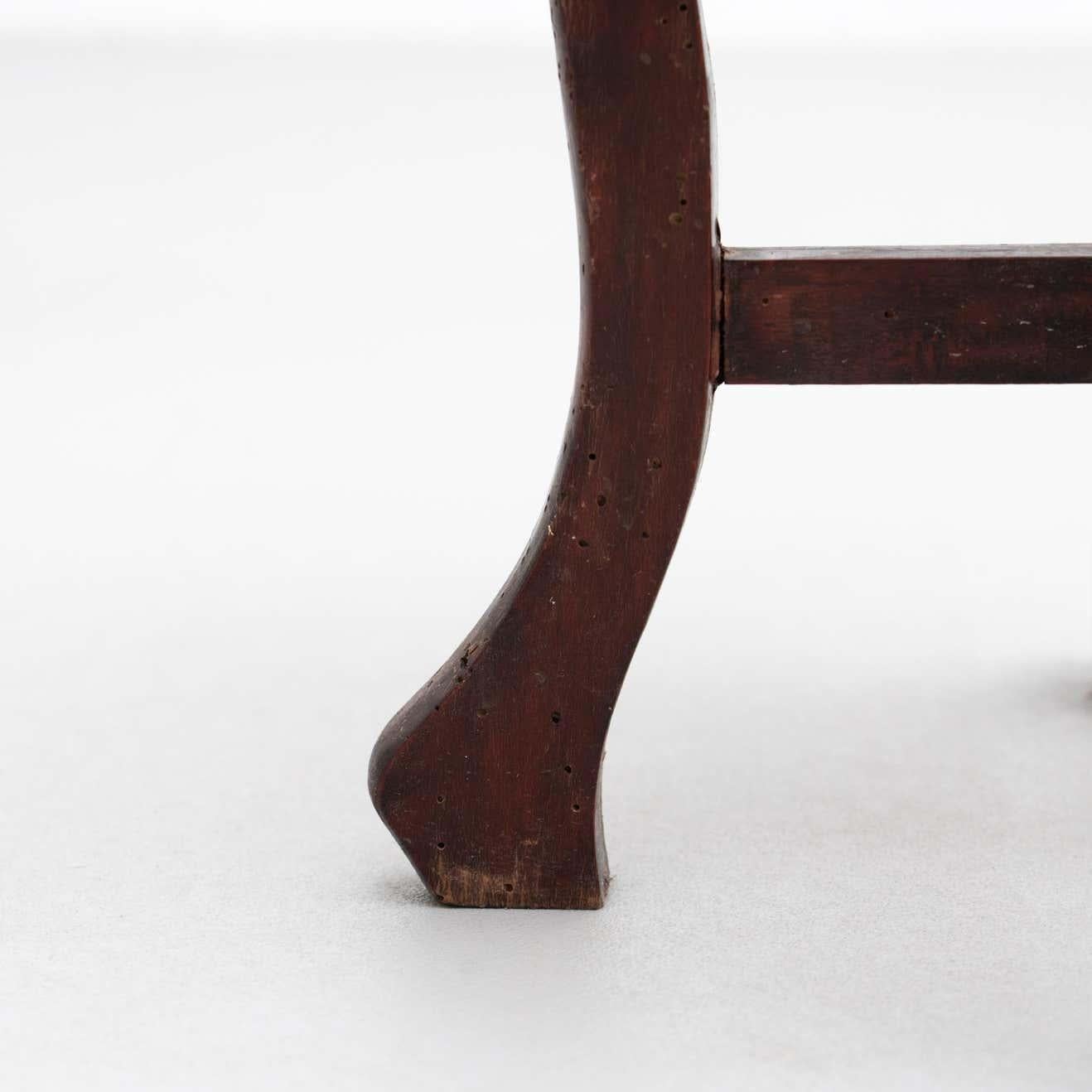 Orientalischer Beistelltisch aus Holz und Marmor aus den 1930er Jahren im Angebot 5