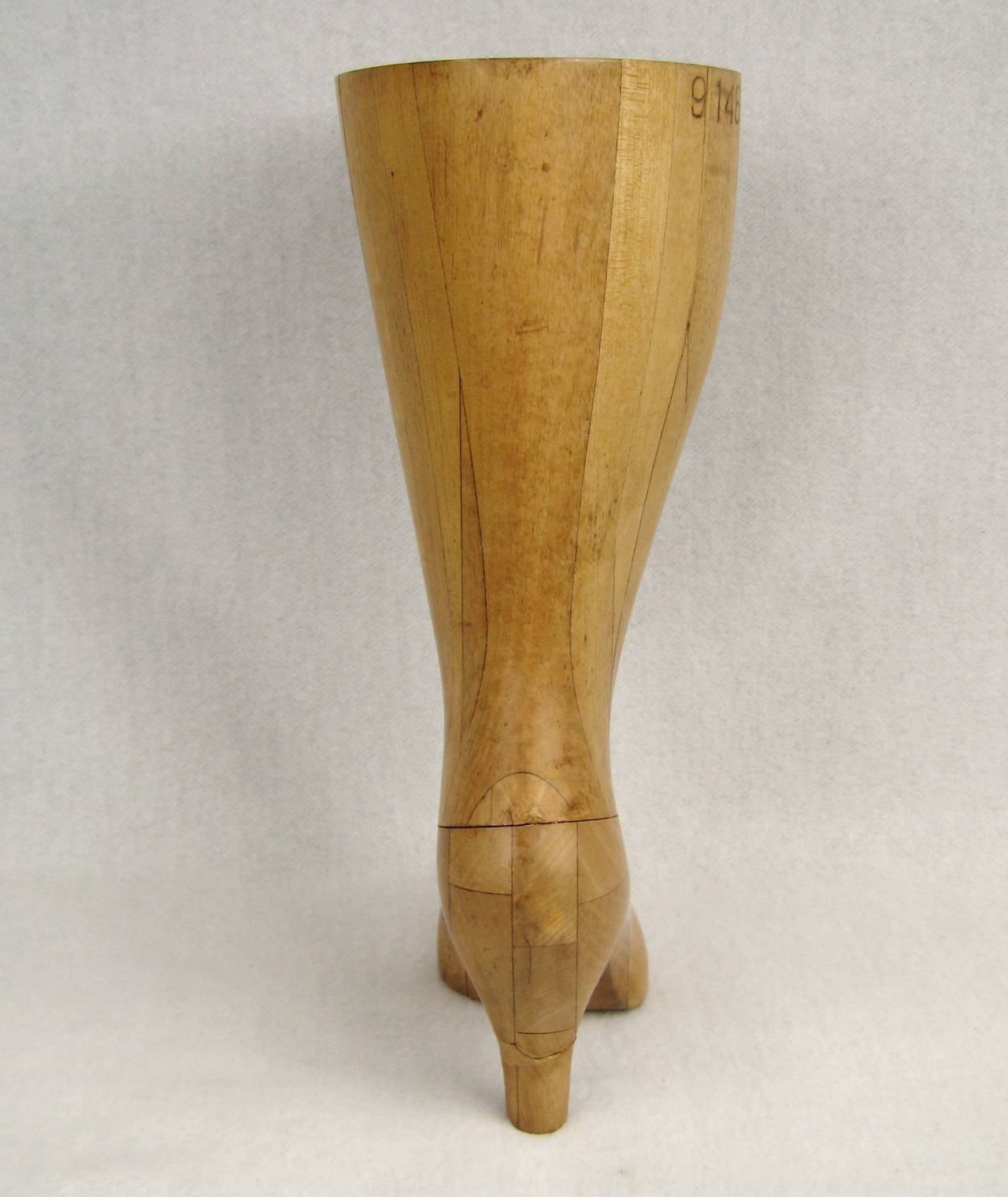 1930s Wood Boot Sculpture Mold In Good Condition For Sale In Wallkill, NY