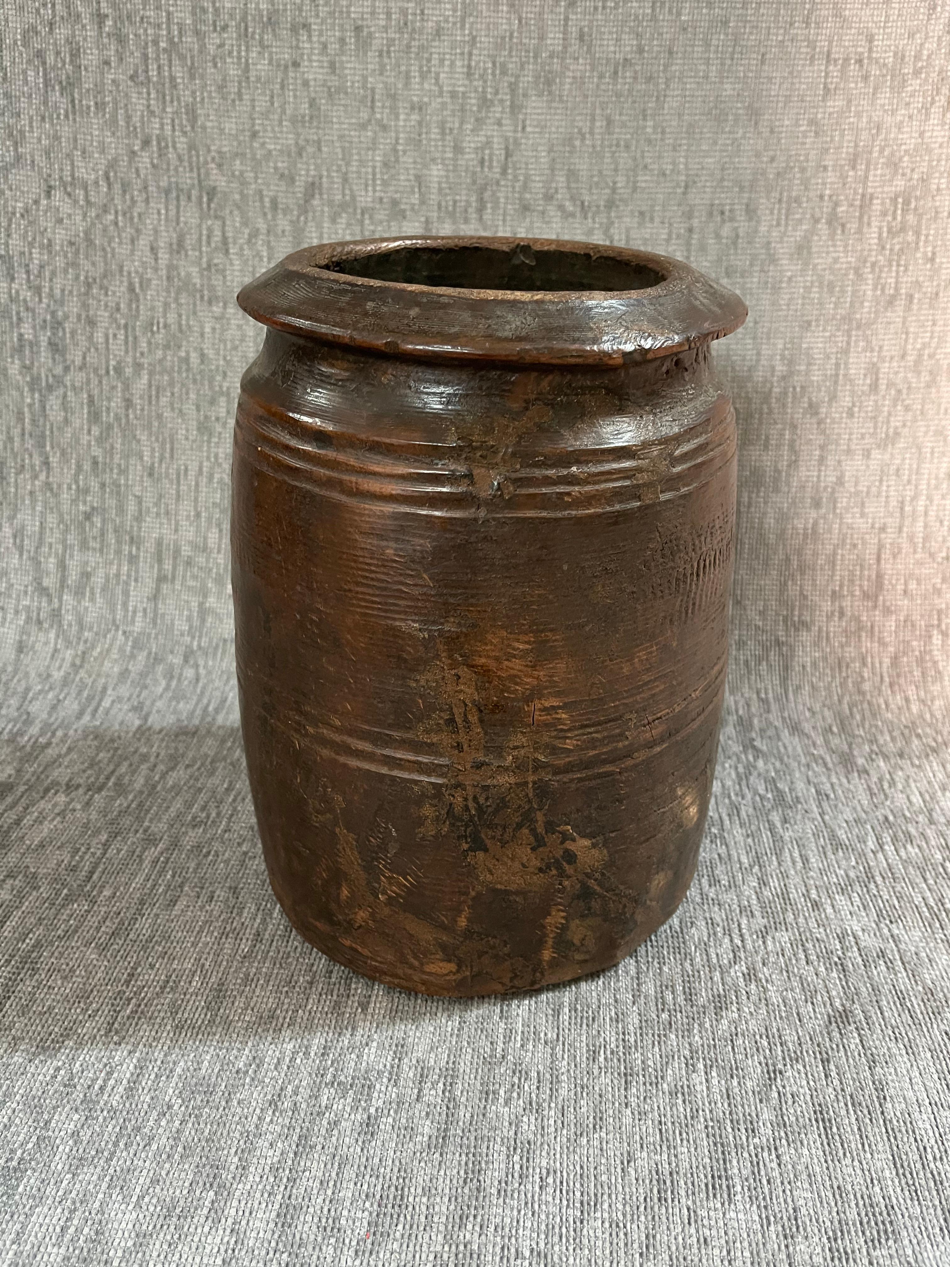 Anglo-Indian 1930s  Wood Himachal Pot For Sale