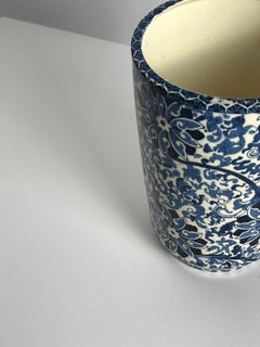 1930s Wood & Sons “Chung” Blue & White Vase by Frederick Rhead