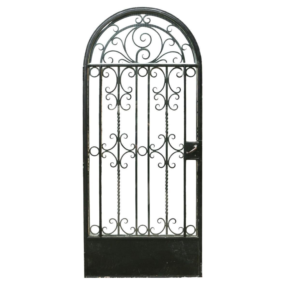 1930s Wrought Iron Arched Gate Door