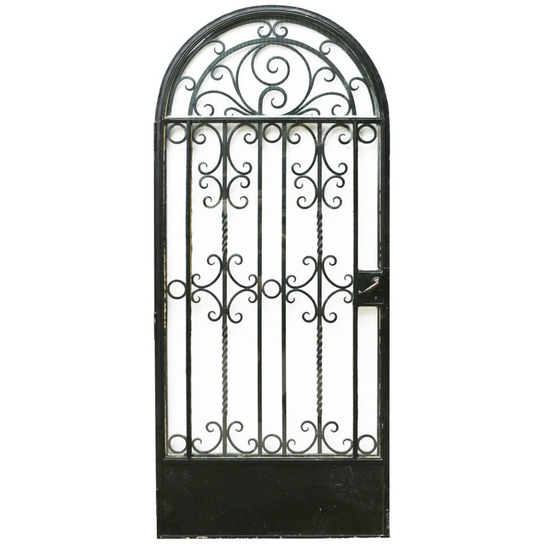 1930s Wrought Iron Arched Gate Or Door 1930s Wrought Iron Arched Gate Or Door