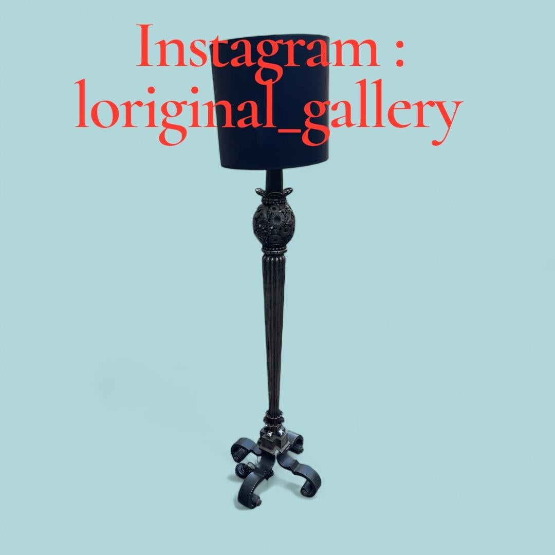 Lámpara de pie Art Déco de hierro forjado de 1930 de Louis Katona en venta 5