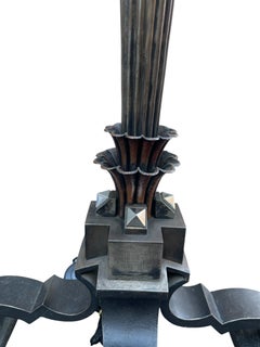 Lampadaire Art Déco en fer forgé des années 1930 par Louis Katona