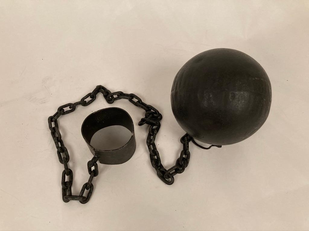 1930s Wrought Iron Ball and Chain Movie Prop at 1stDibs