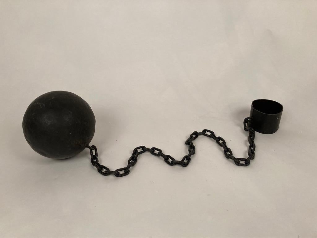 1930s Wrought Iron Ball and Chain Movie Prop at 1stDibs