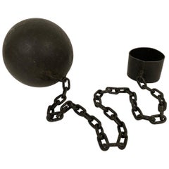 1930s Wrought Iron Ball and Chain Movie Prop