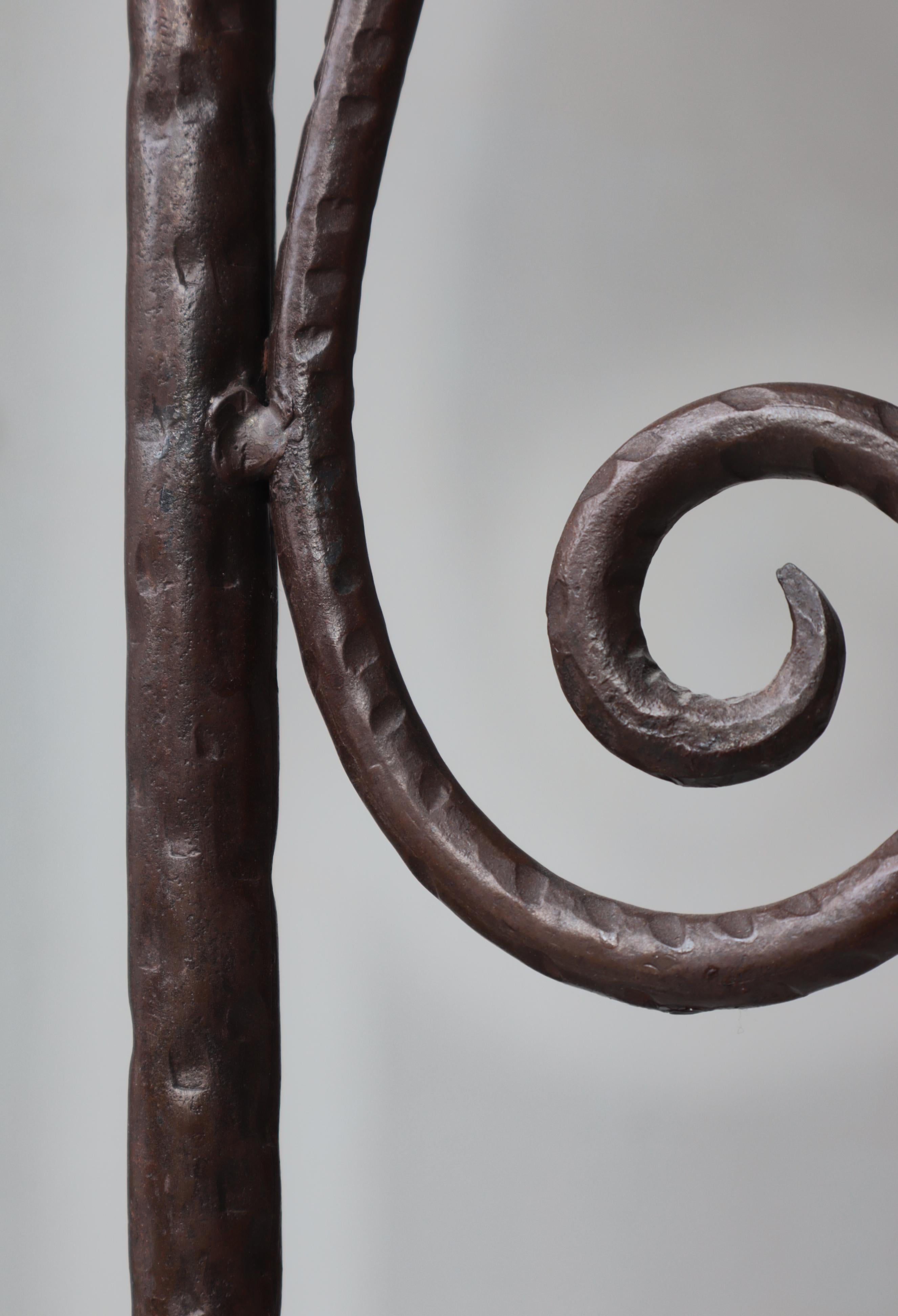 1930s Wrought Iron Candle Light Floor Lamp Handmade Romantic Modernism, Denmark For Sale 6