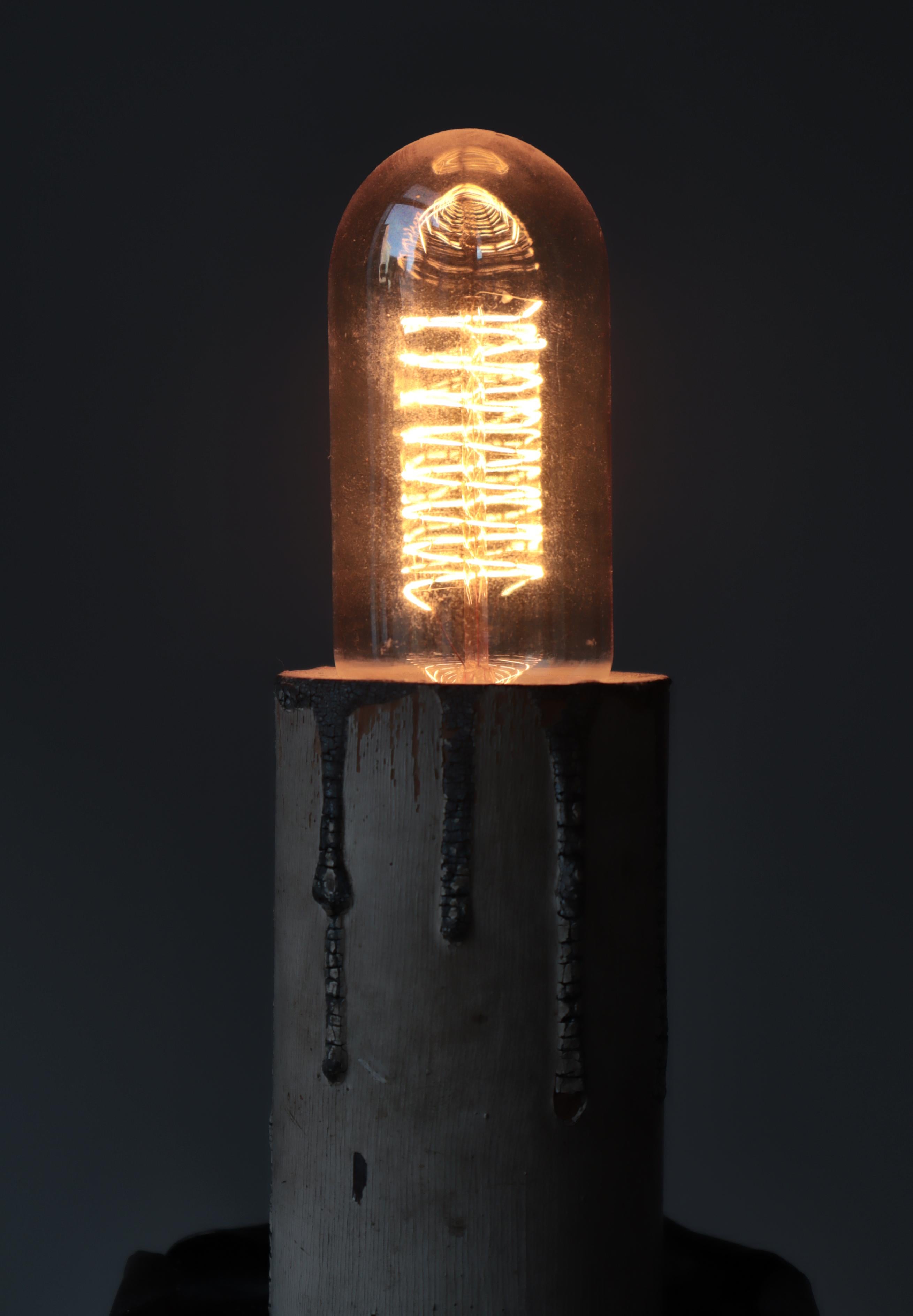 1930s Wrought Iron Candle Light Floor Lamp Handmade Romantic Modernism, Denmark For Sale 7