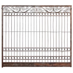 1930s Wrought Iron Wide Elevator Gate with Scrolling Detail