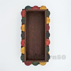 1950er Jahre Gemaltes hölzernes Schmuckkästchen mit Deckel Studio Craft Peter Blake Bauhaus Stil