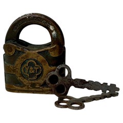 1930s Yale Padlock in Brass & Bronze