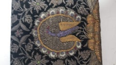1930s Zardozi Indian Clutch with Peacock with Gold Metal Thread