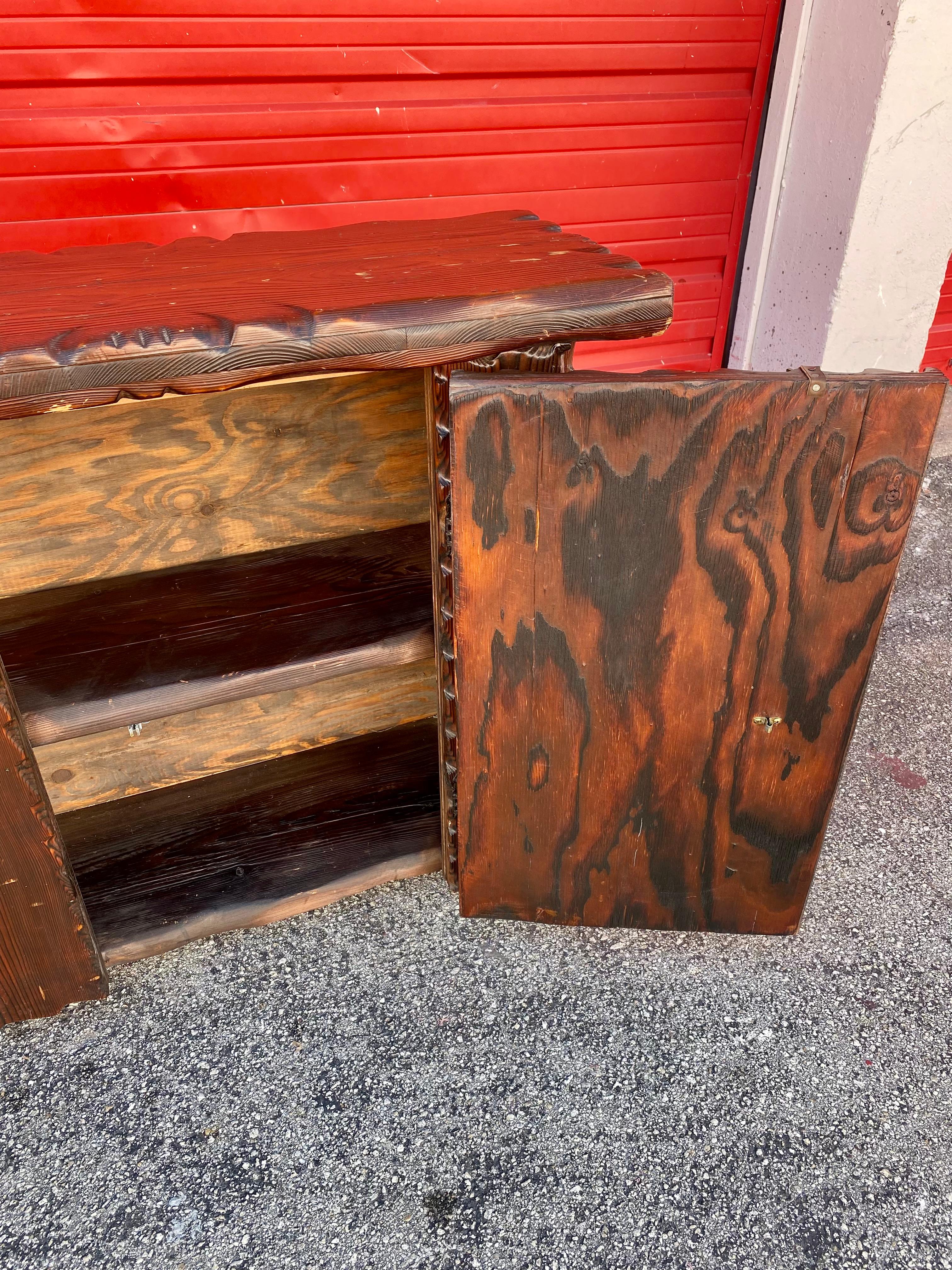 1930s Art Deco Brutalist Style Bar Sideboard Storage Cabinet For Sale 7