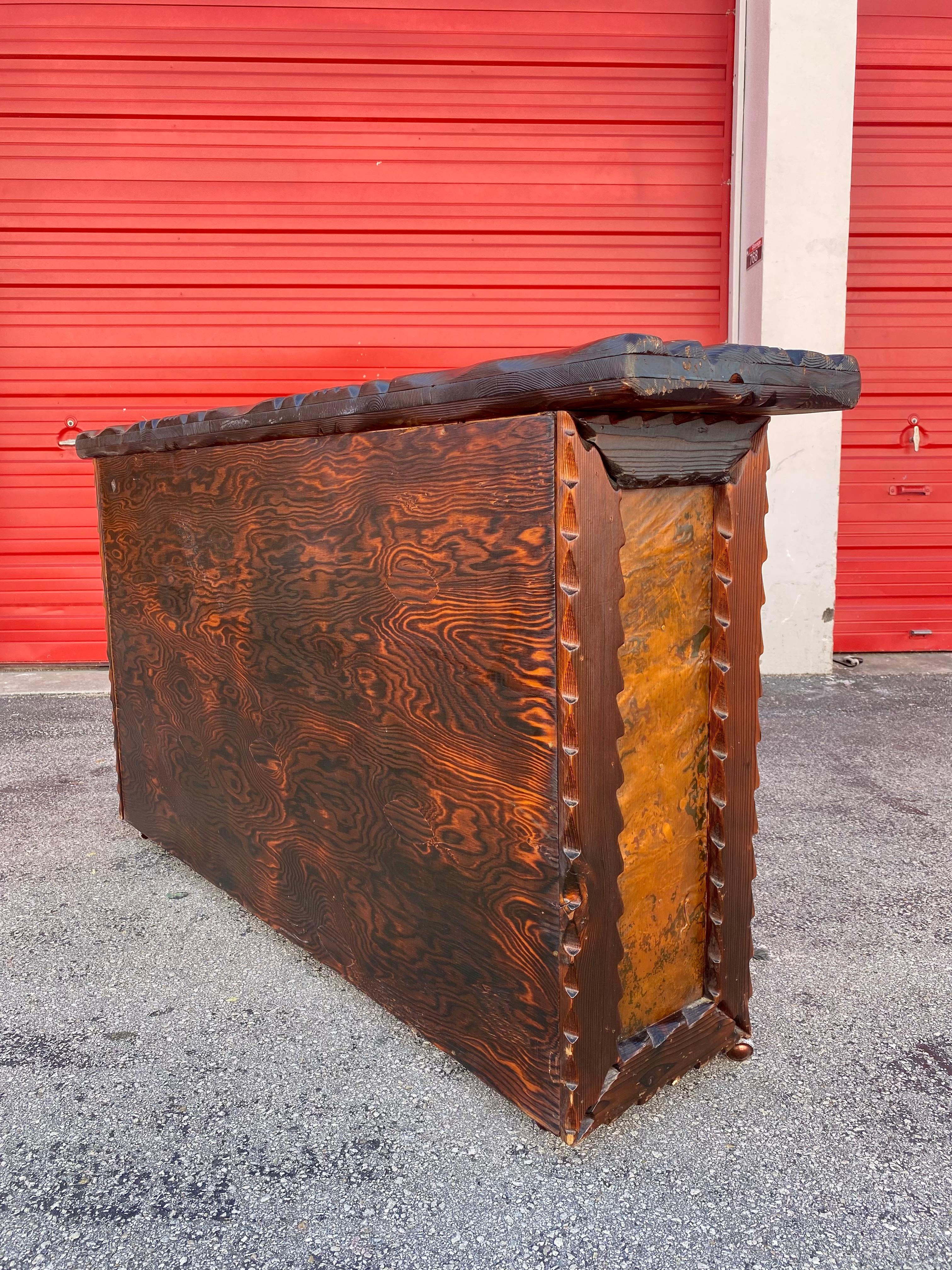 1930s Art Deco Brutalist Style Bar Sideboard Storage Cabinet  In Good Condition For Sale In Fort Lauderdale, FL