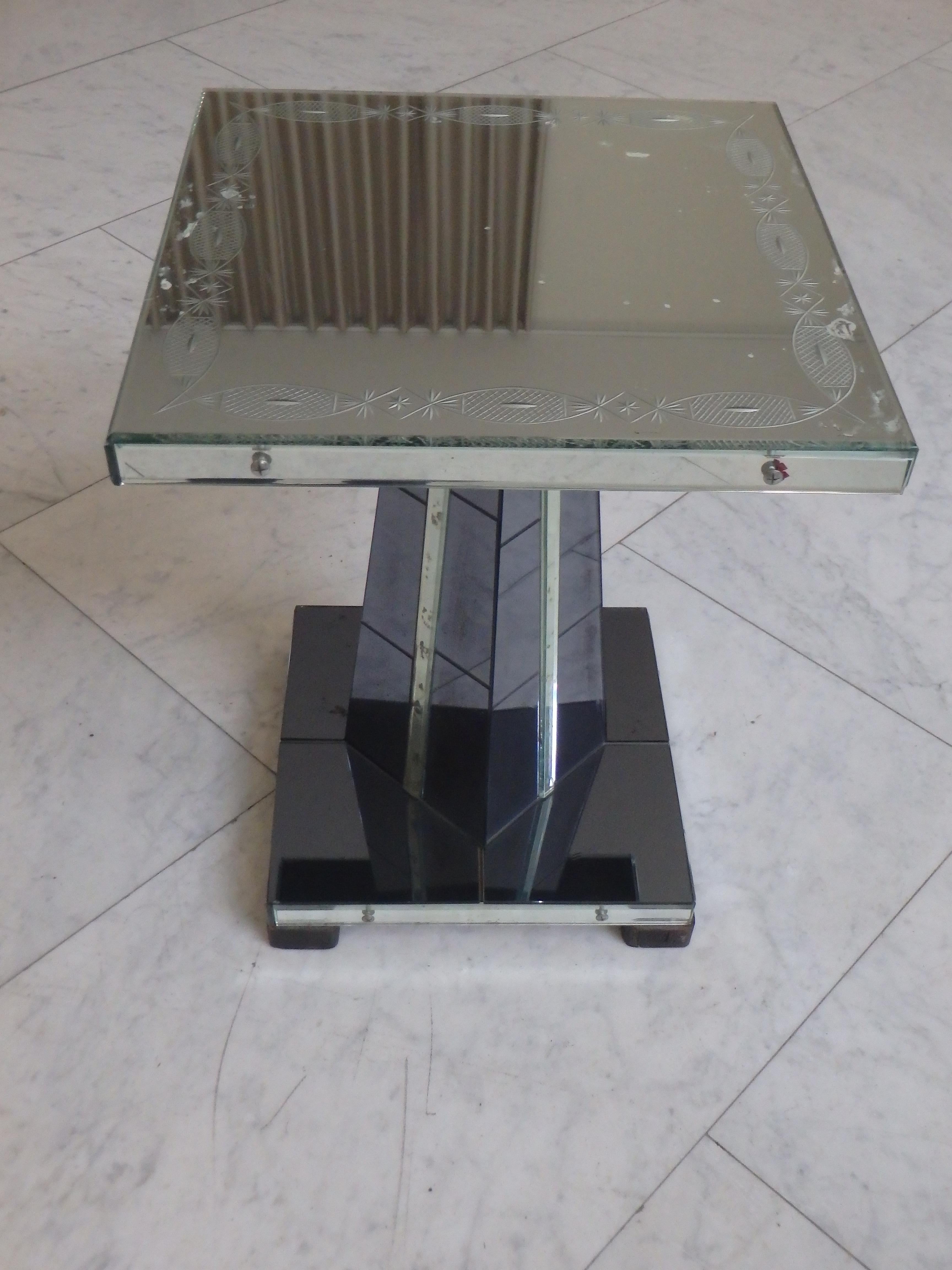 1930er Jahre Art Deco Mirror Beistelltisch im Angebot 2