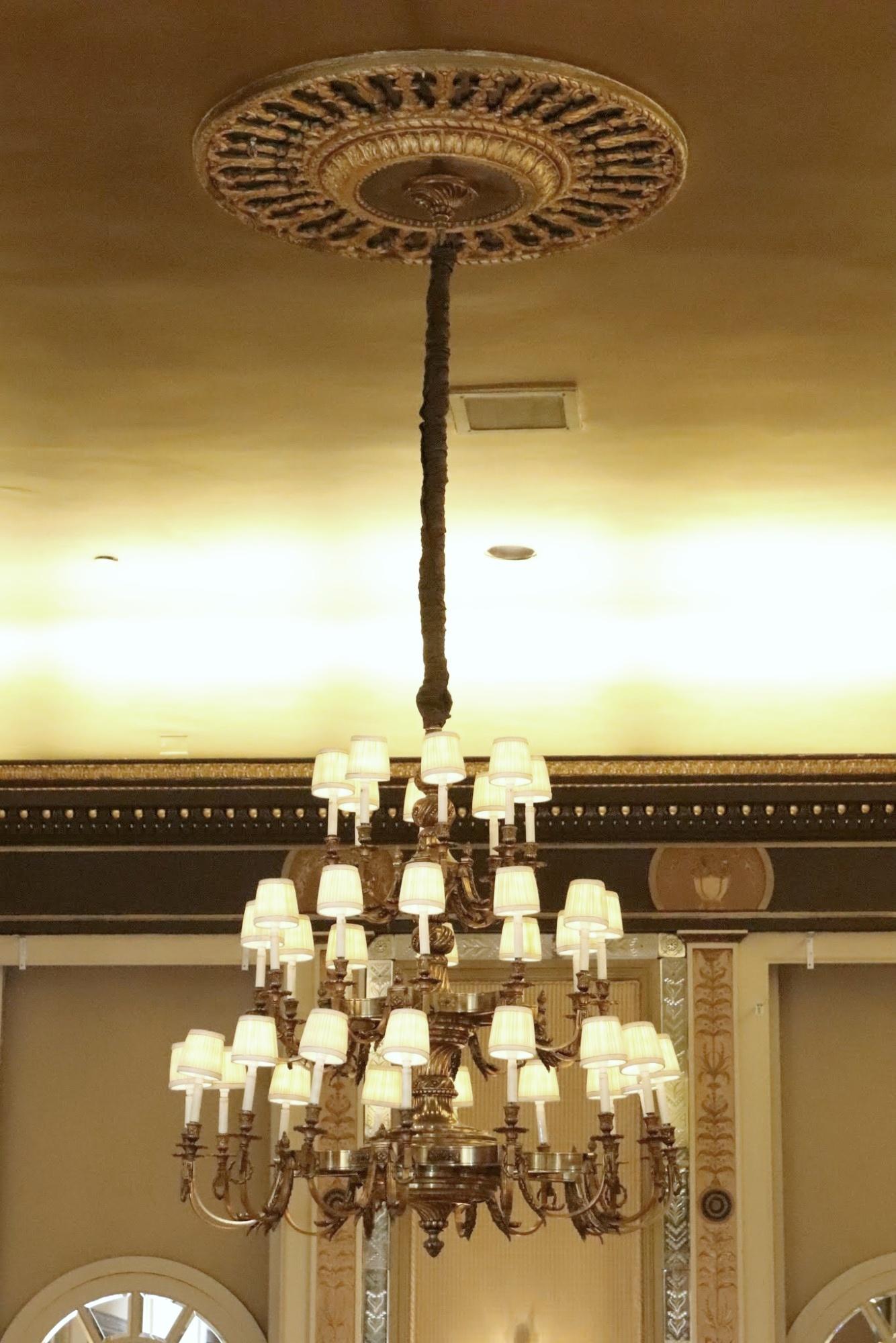 Bronze 36-Light Waldorf Astoria Chandelier Conrad Suite For Sale 5
