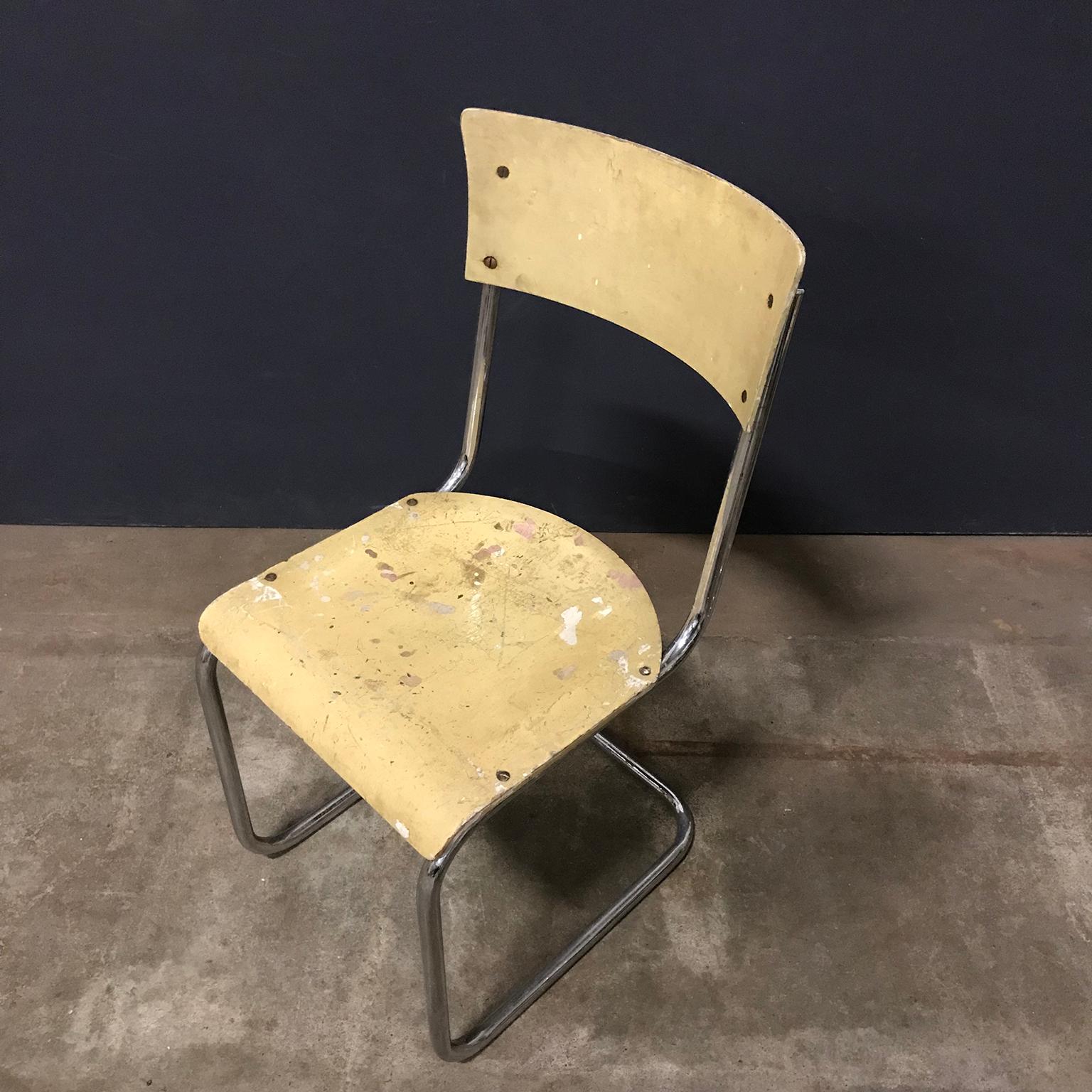 Mid-20th Century 1931, Mart Stam for Thonet, Set of Light Yellow Wooden S43 For Sale