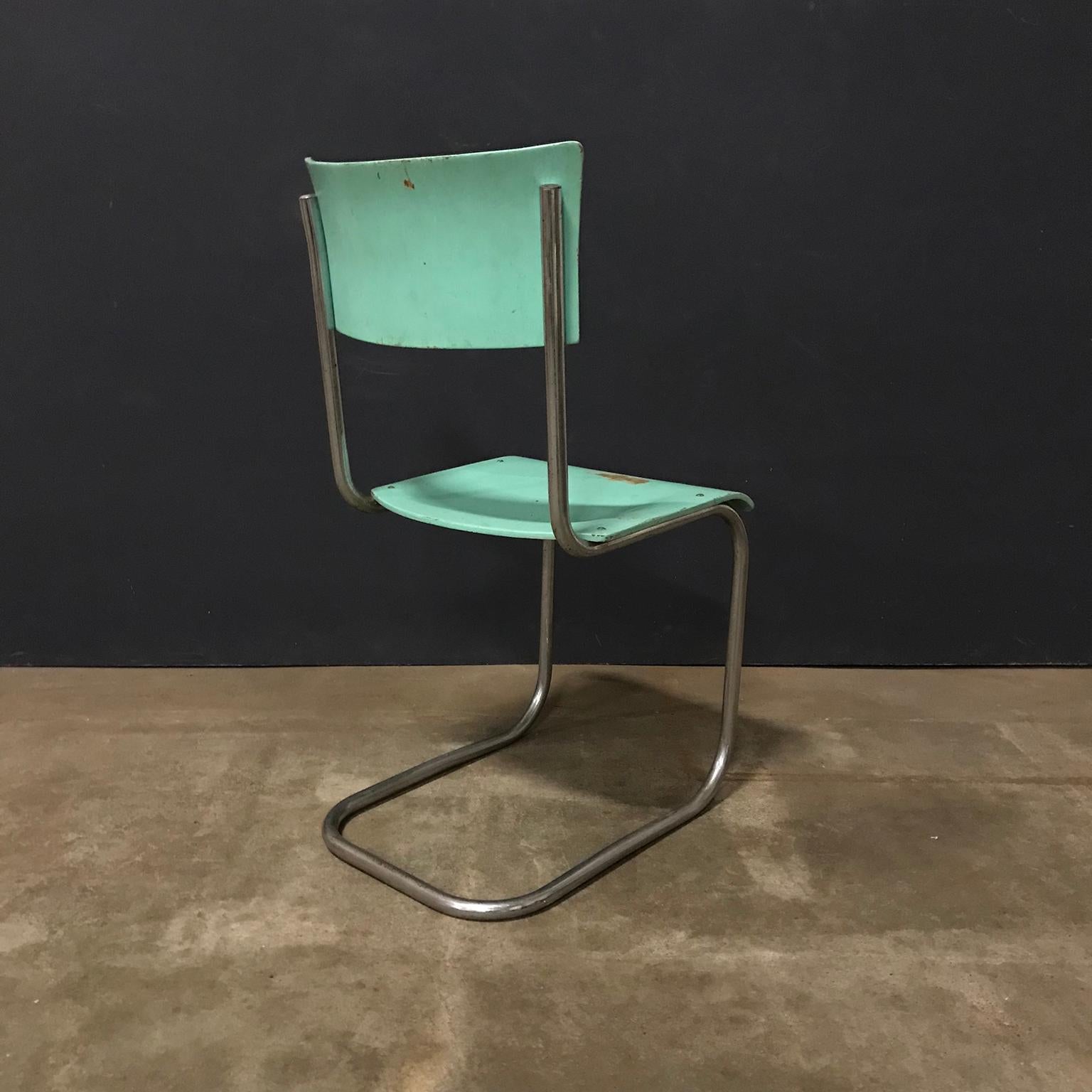 German 1931, Mart Stam for Thonet, Turquoise Wooden S43 For Sale