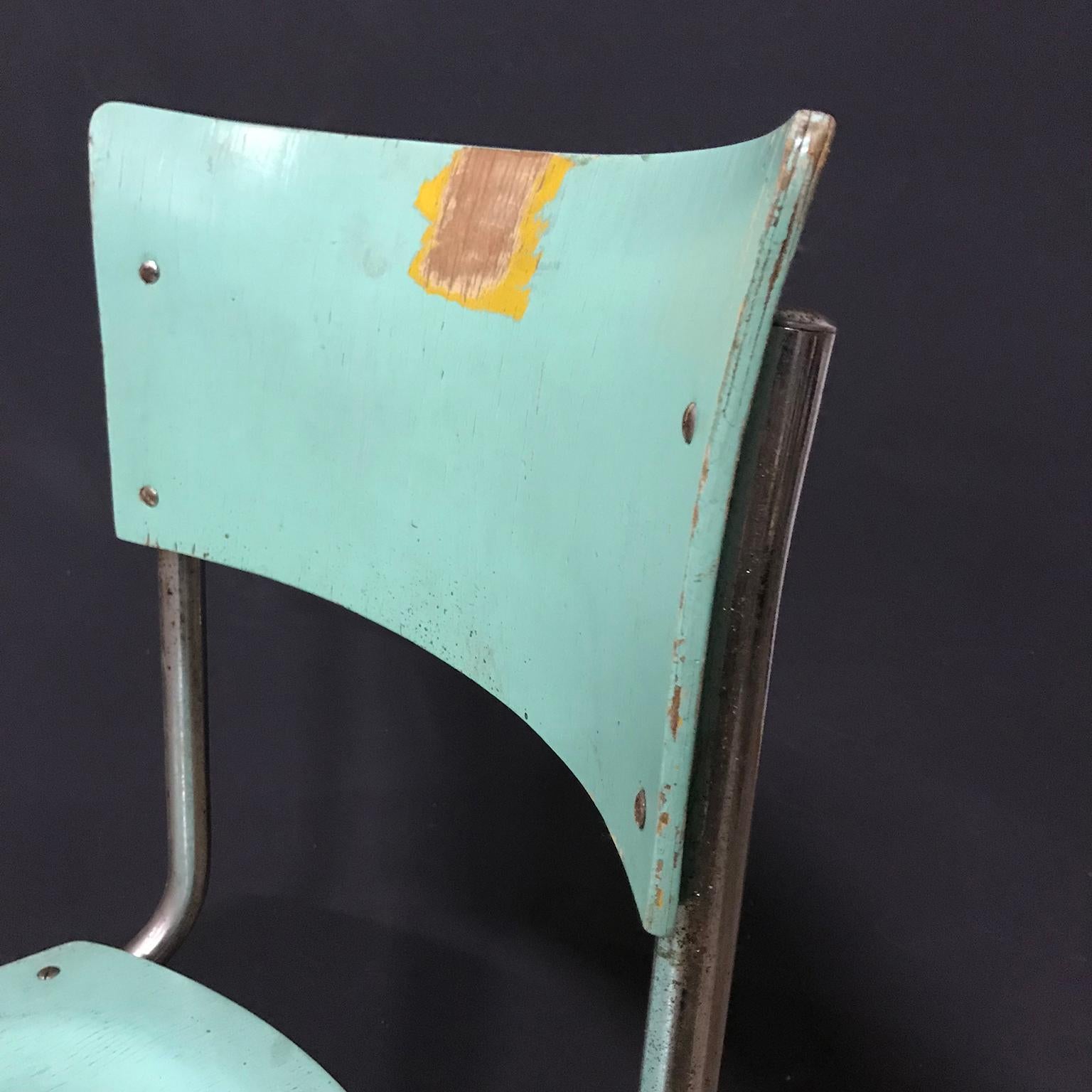 1931, Mart Stam for Thonet, Turquoise Wooden S43 For Sale 2
