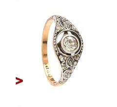 1931 Nordic Ring 0.5ct. Diamonds solid 18K Gold Silver Ø US8.5 / 2.76gr