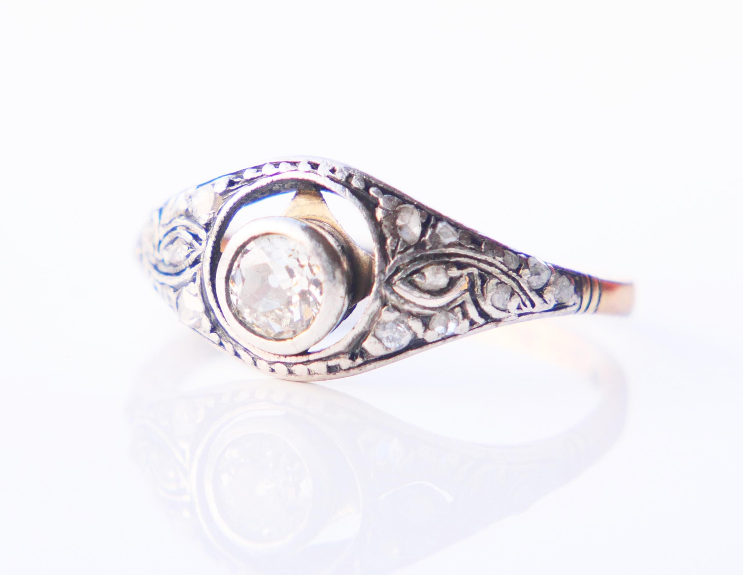 Women's 1931 Nordic Ring 0.5ct. Diamonds solid 18K Gold Silver Ø US8.5 / 2.76gr For Sale