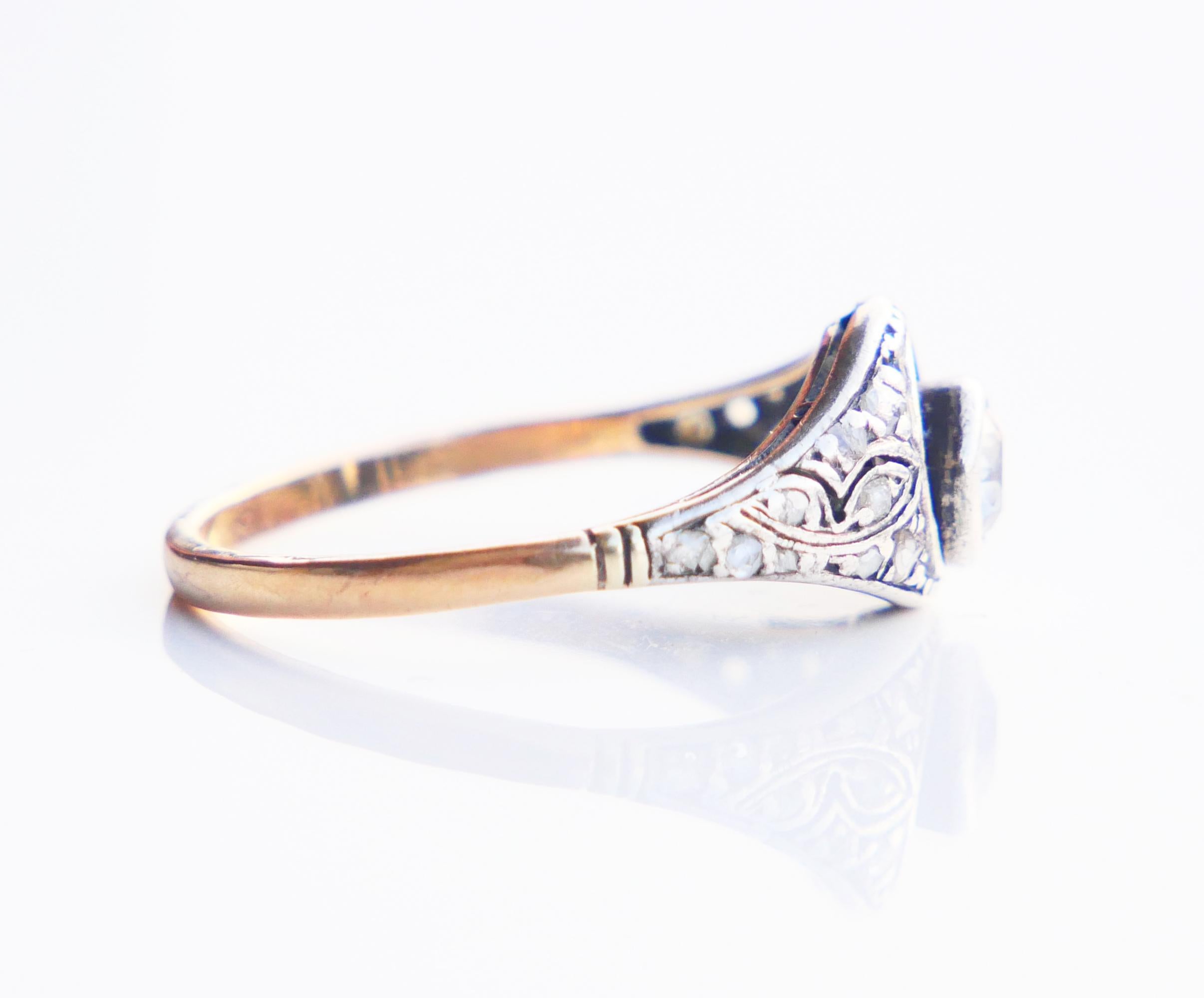 1931 Nordic Ring 0.5ct. Diamonds solid 18K Gold Silver Ø US8.5 / 2.76gr For Sale 2