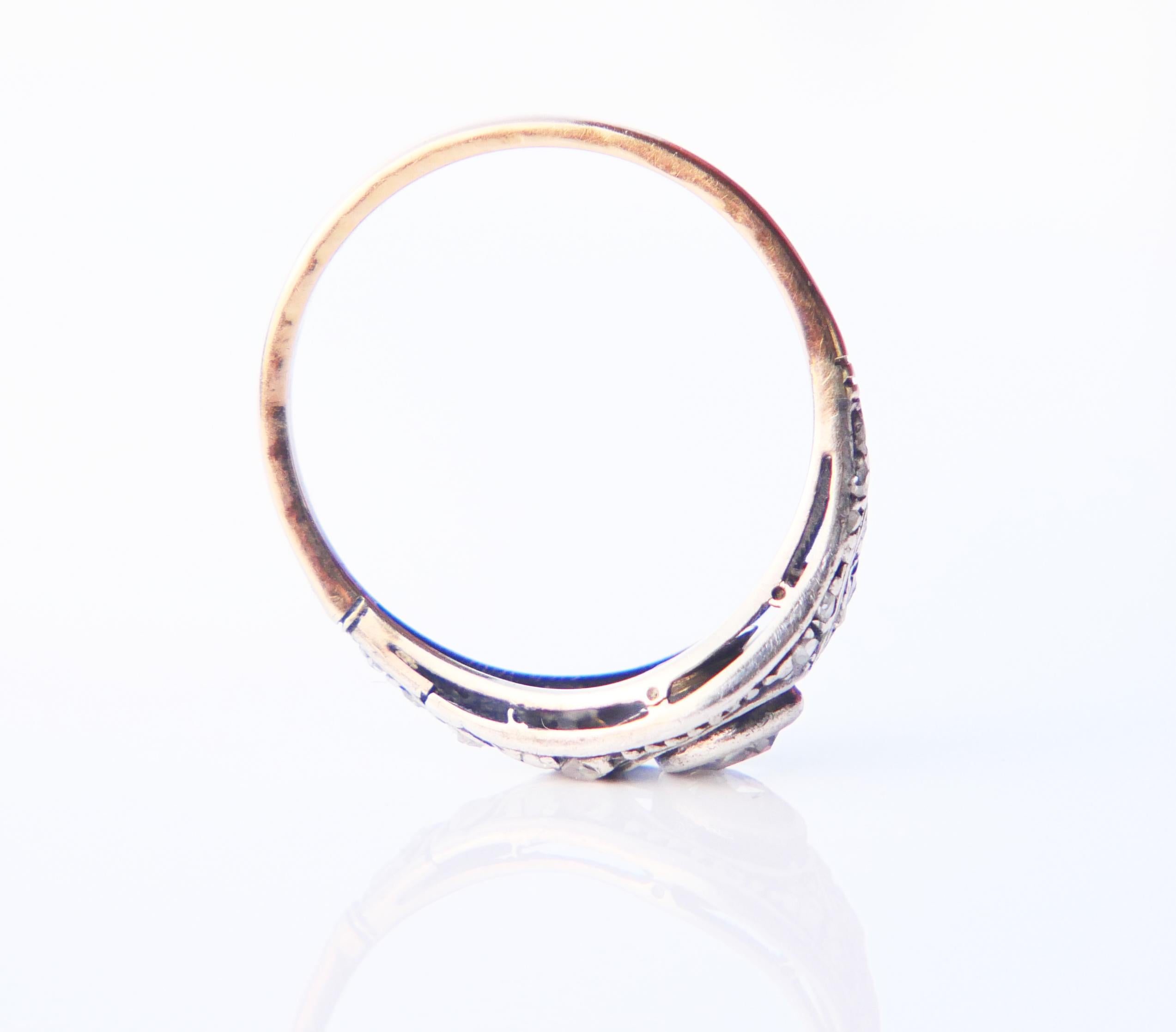 1931 Nordic Ring 0.5ct. Diamonds solid 18K Gold Silver Ø US8.5 / 2.76gr For Sale 3