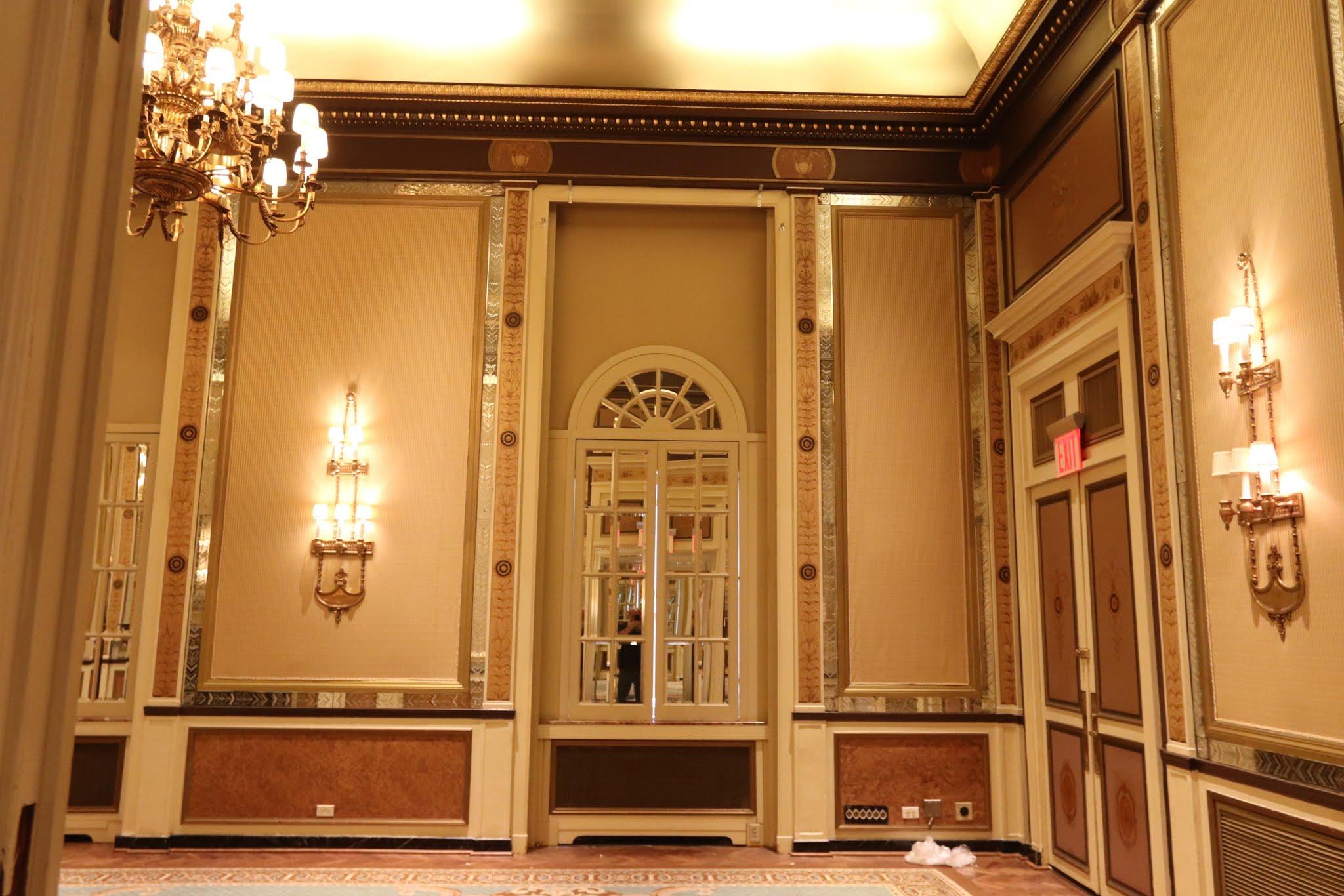 Mid-20th Century 1931 NYC Waldorf Astoria Hand Painted French Double Doors from the Conrad Room