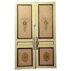 1931 NYC Waldorf Astoria Hand Painted French Double Doors from the Conrad Room