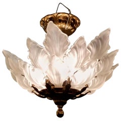 Vintage 1931 NYC Waldorf Astoria Hotel Alba Art Deco Semi Flush Mount Light; Large Scale