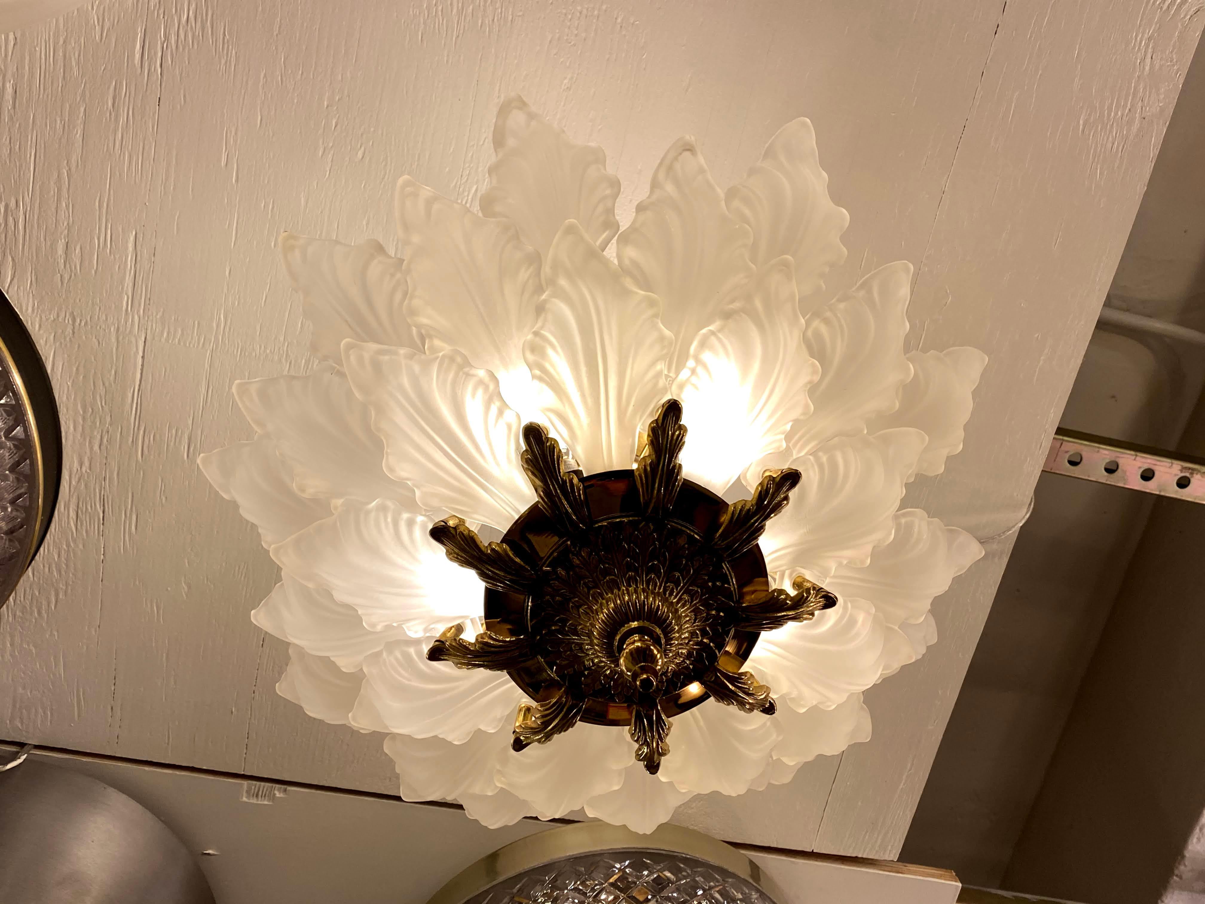 1931 NYC Waldorf Astoria Hotel Art Deco Semi Flush Mount Light, Large Scale 2