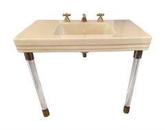 1931 NYC Waldorf Astoria Hotel Art Deco "Standard" Sink with Lucite Legs