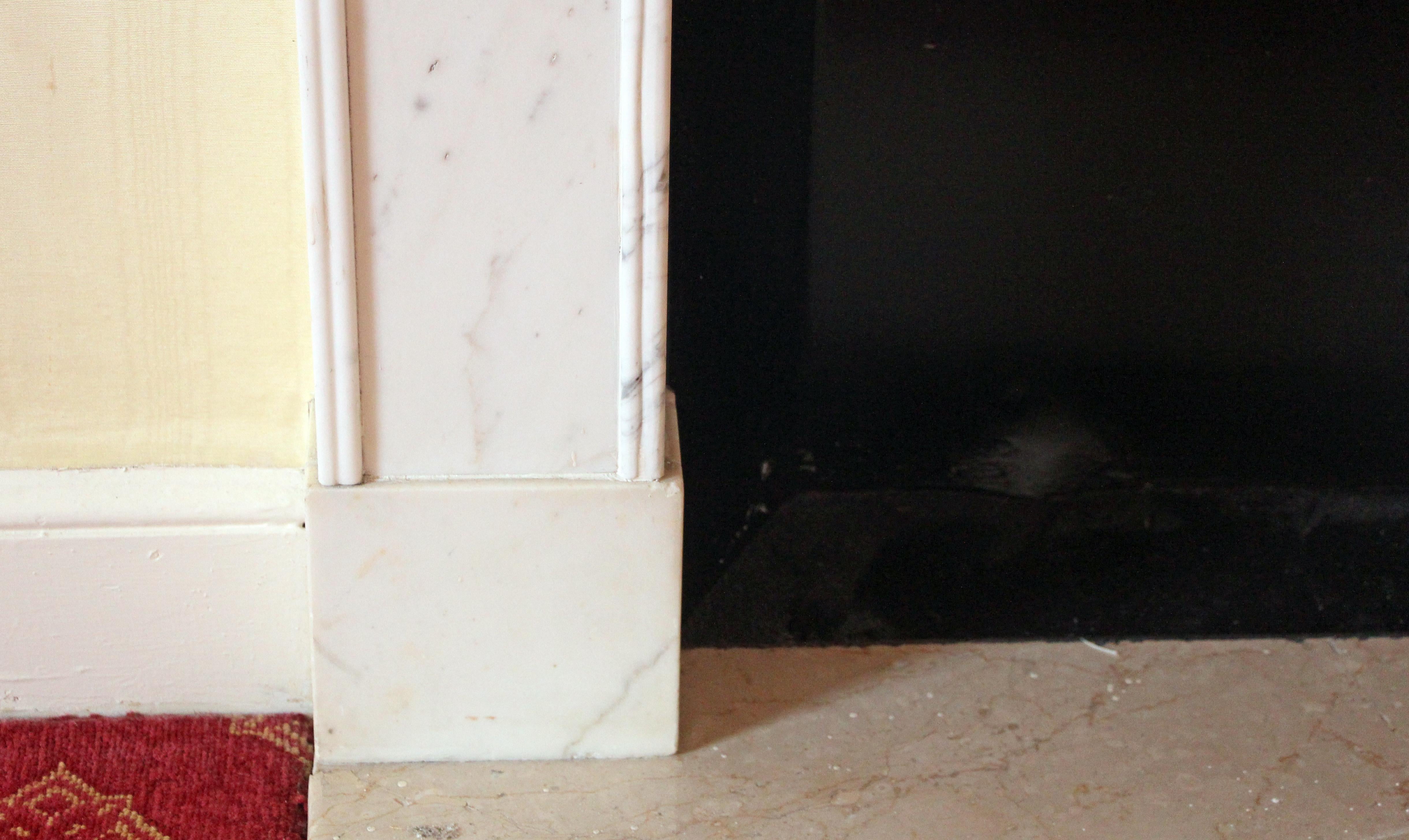 1931 NYC Waldorf Astoria Hotel English Regency White Statuary Marble Mantel 4