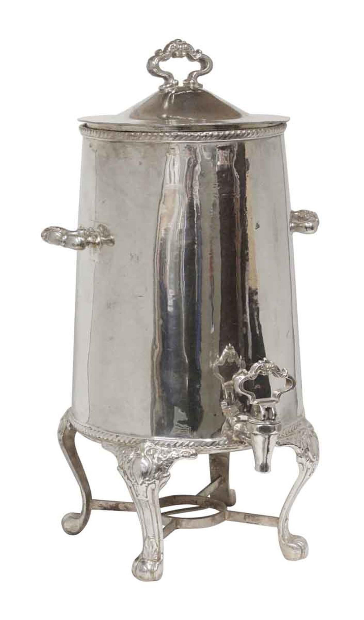 Silver plate over steel coffee water urn made by D.W. Haber & Sons Inc. with the Waldorf engraved logo. There are more similar urns without engraving available to purchase. Waldorf Astoria authenticity card included with your purchase. Please note,