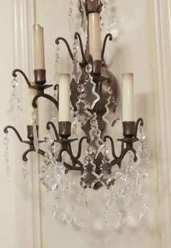 NYC Waldorf Astoria Hotel French Crystal Sconce from Louis XVI Suite