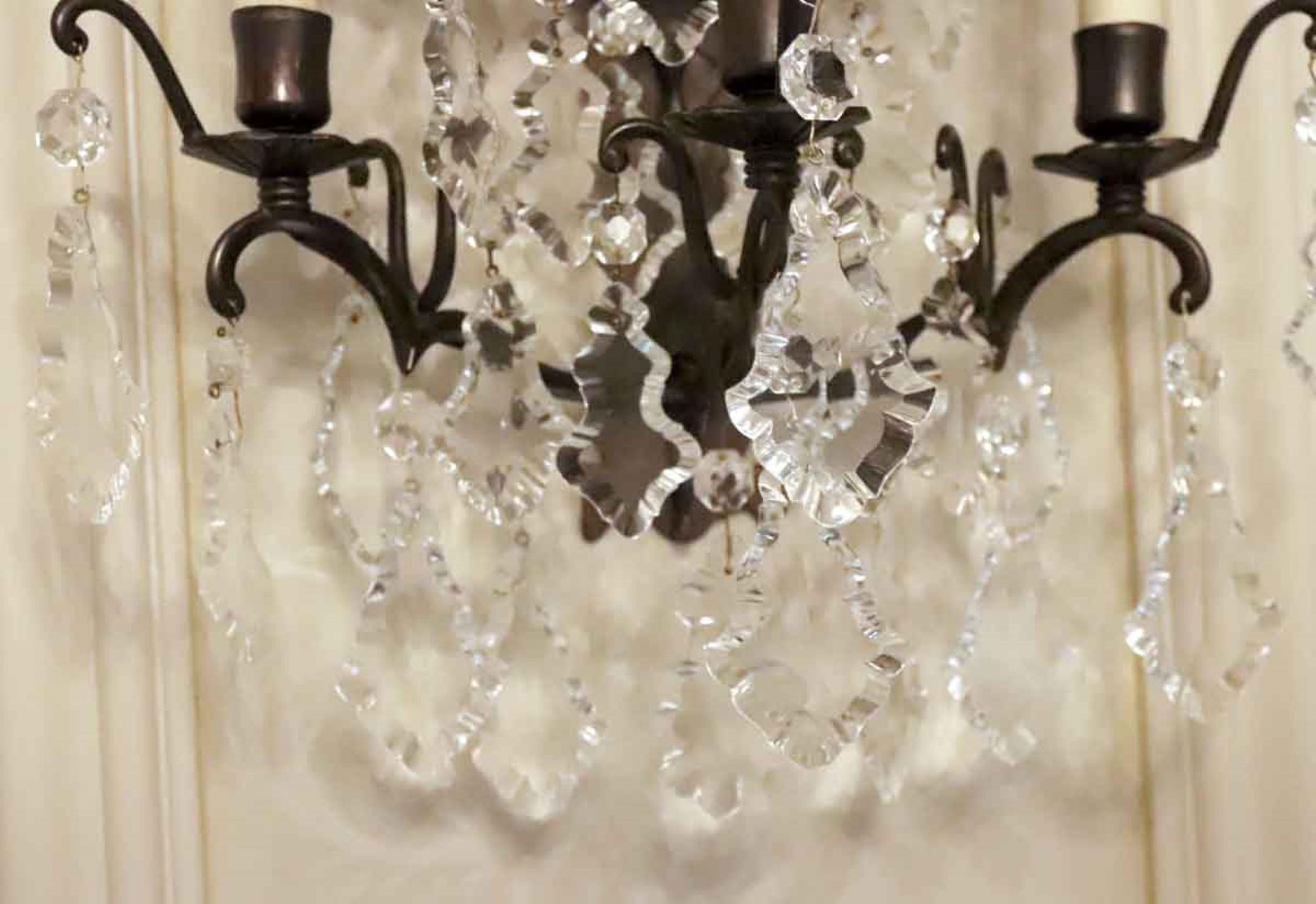 NYC Waldorf Astoria Hotel French Crystal Sconce from Louis XVI Suite For Sale 2