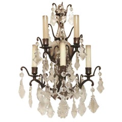 Used NYC Waldorf Astoria Hotel French Crystal Sconce from Louis XVI Suite