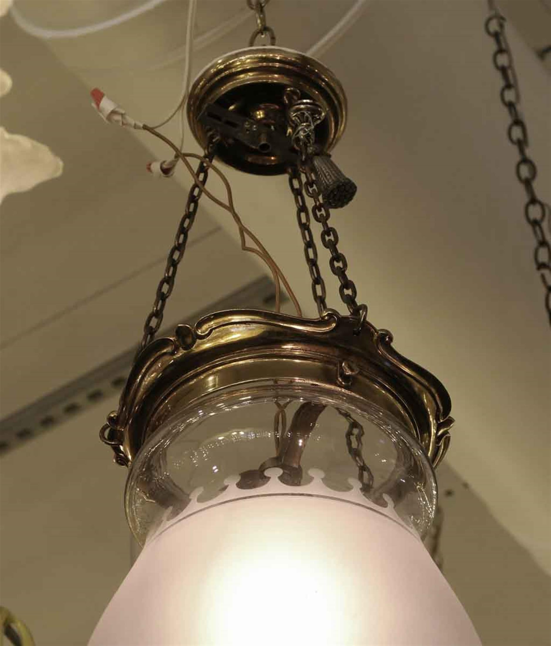 American  Waldorf Astoria Hotel Pendant Bell Jar Light EF Caldwell  For Sale