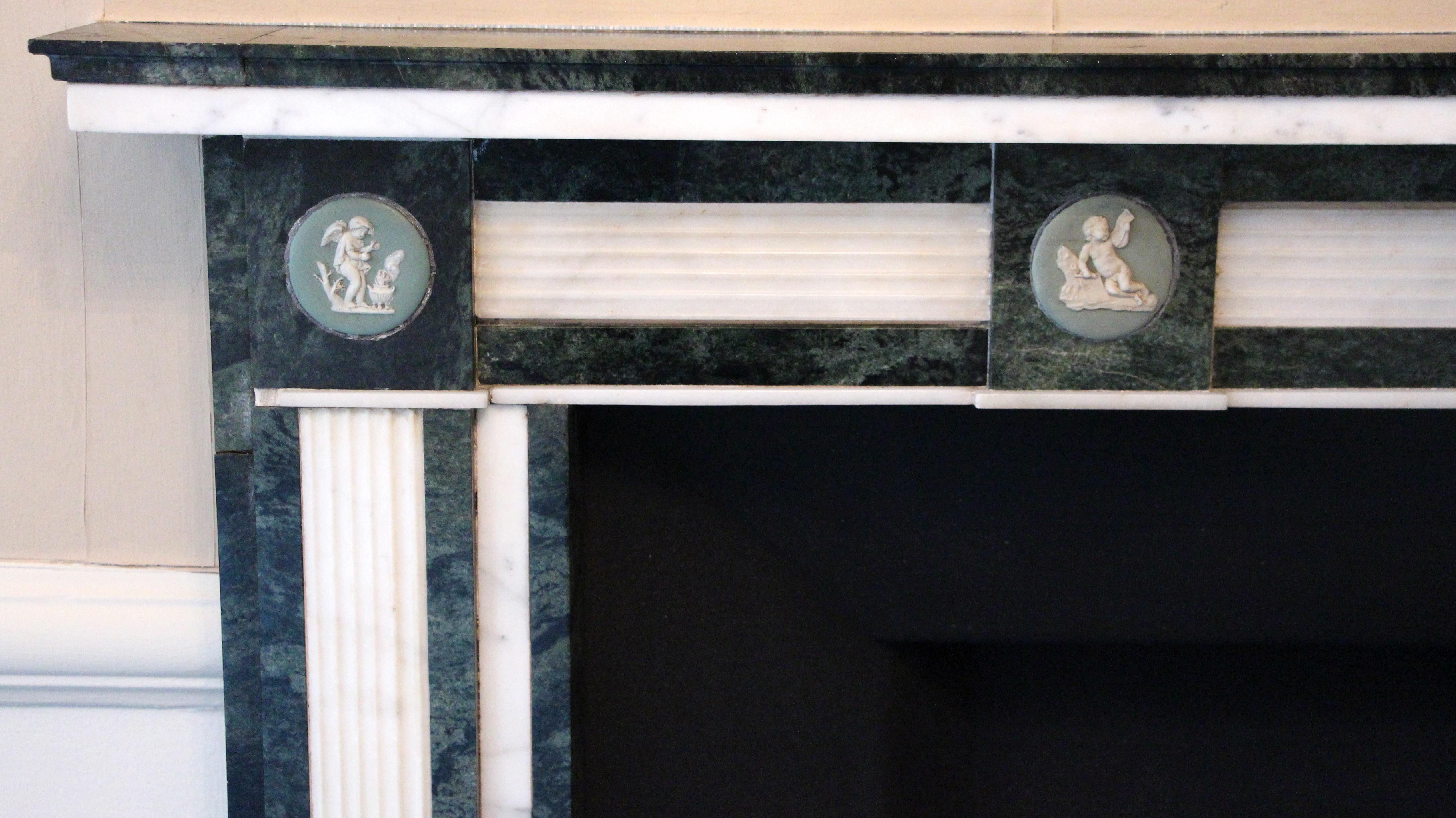 NYC Waldorf Astoria Hotel Marble Mantel Green White Regency Style 2