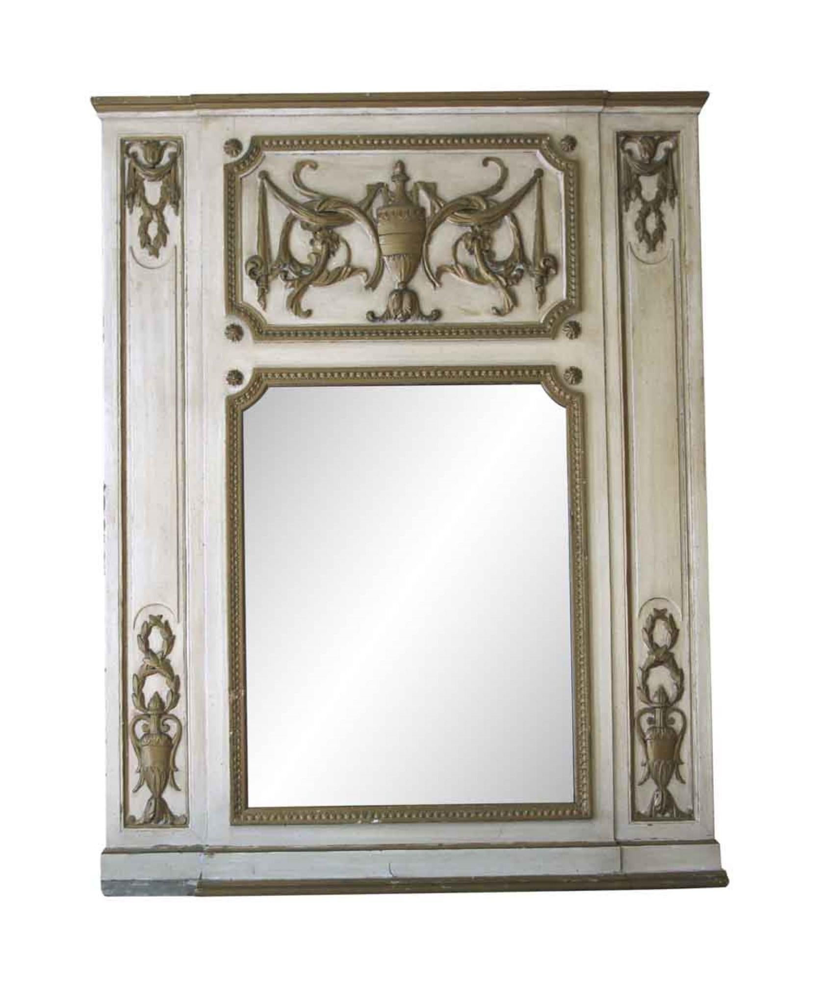 Mid-20th Century 1931 NYC Waldorf Astoria Hotel Over Mantel Mirror Hand Carved French Tan Wood