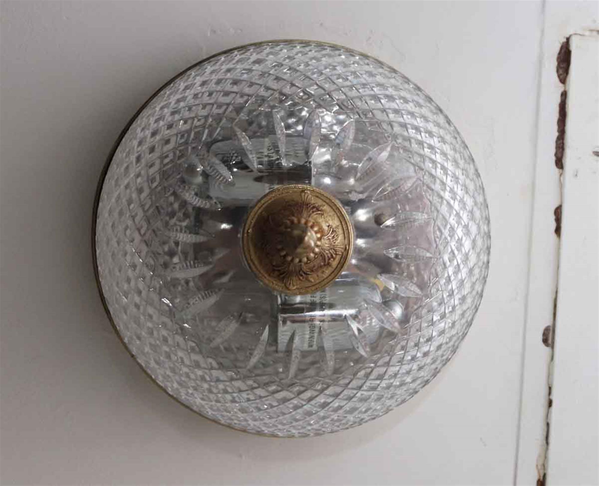 Unknown Waldorf Astoria Hotel Crystal Brass Flush Mount Light Qty Available NYC Park Ave