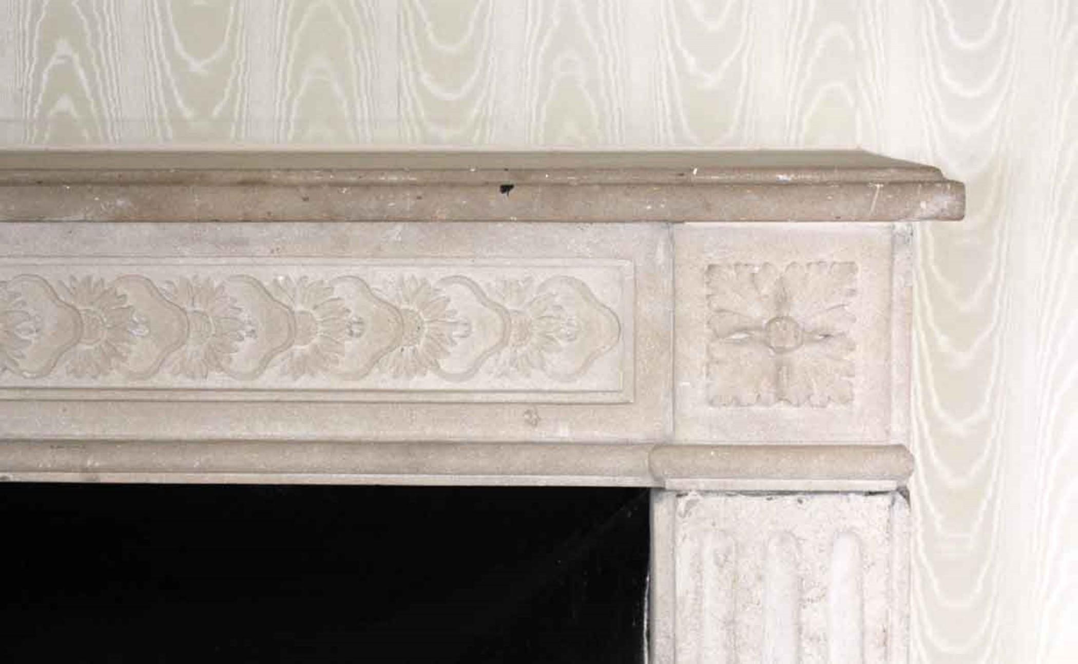 Hand-Carved NYC Waldorf Astoria Hotel Limestone Mantel Louis XVI Regency Style For Sale