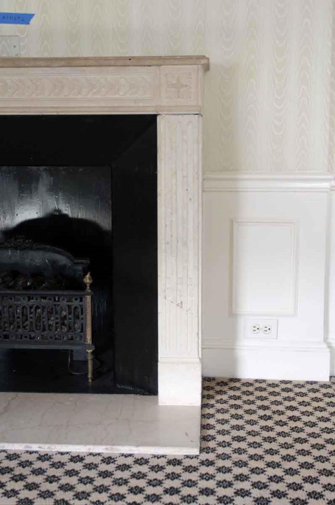 NYC Waldorf Astoria Hotel Limestone Mantel Louis XVI Regency Style 2