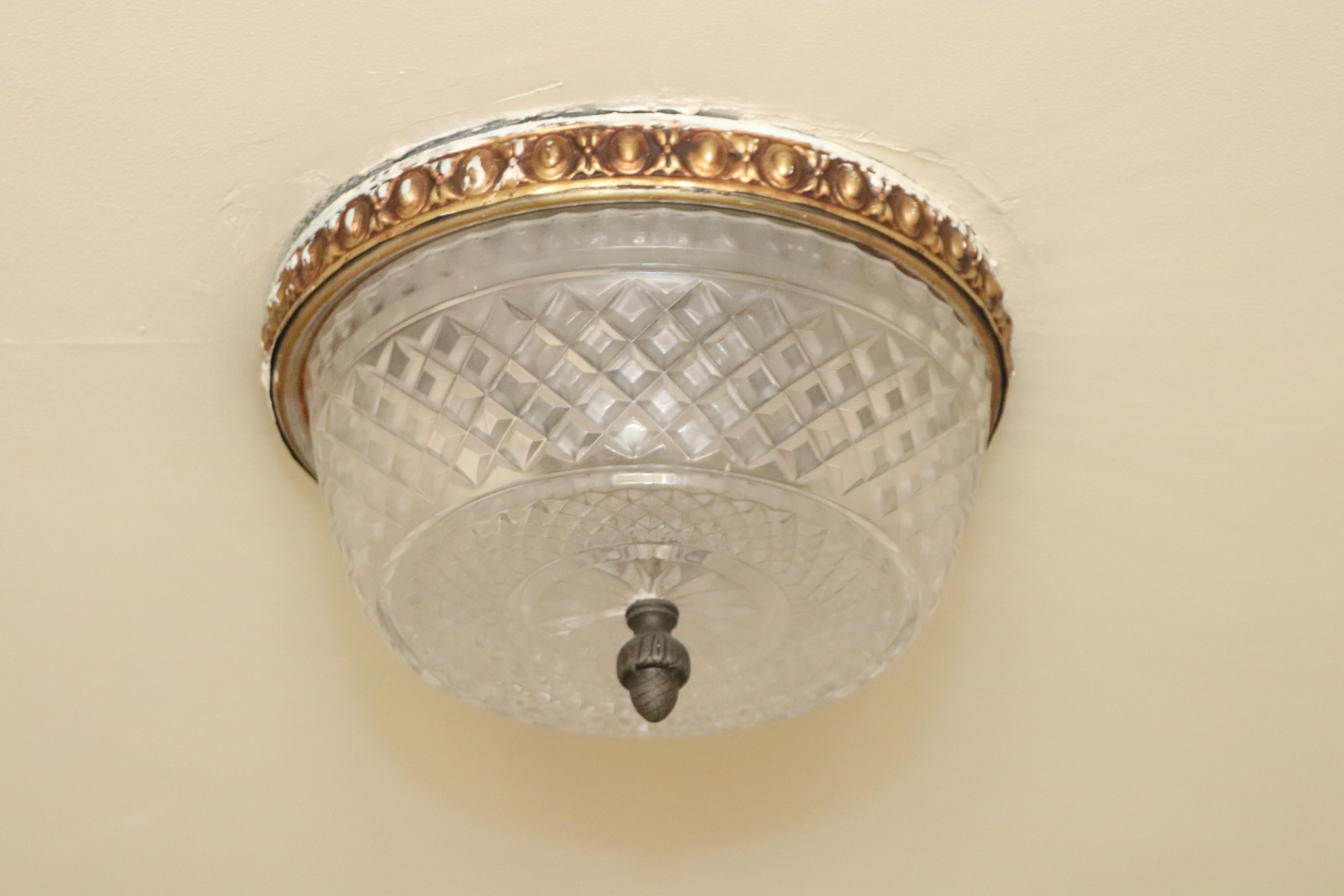 Mid-20th Century 1931 NYC Waldorf Astoria Hotel Petite Flush Mount Corridor Light