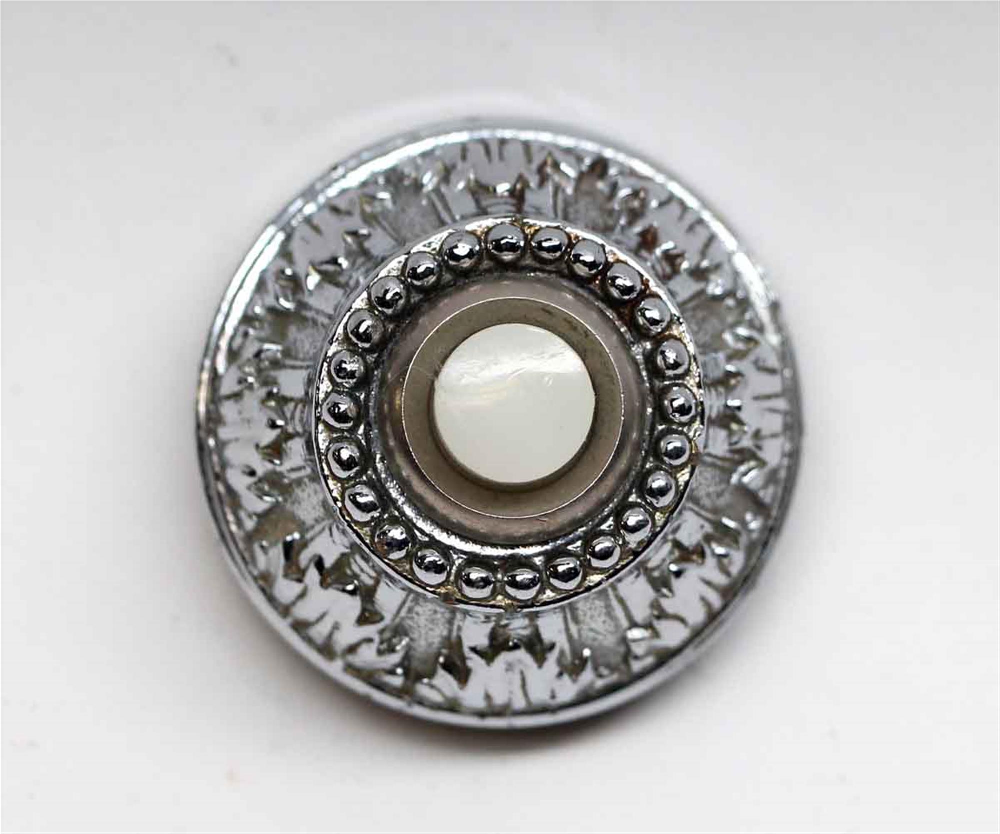 American 1931 NYC Waldorf Astoria Hotel Silver Plated Ornate Doorbell with White Button