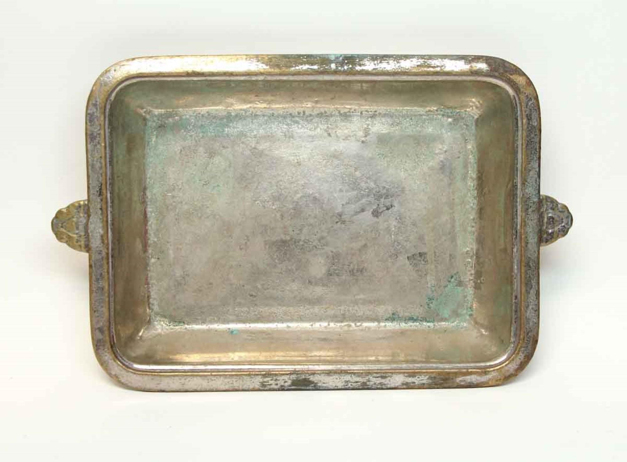 Brass 1931 NYC Waldorf Astoria Hotel Silvered Shallow Dish, Art Deco