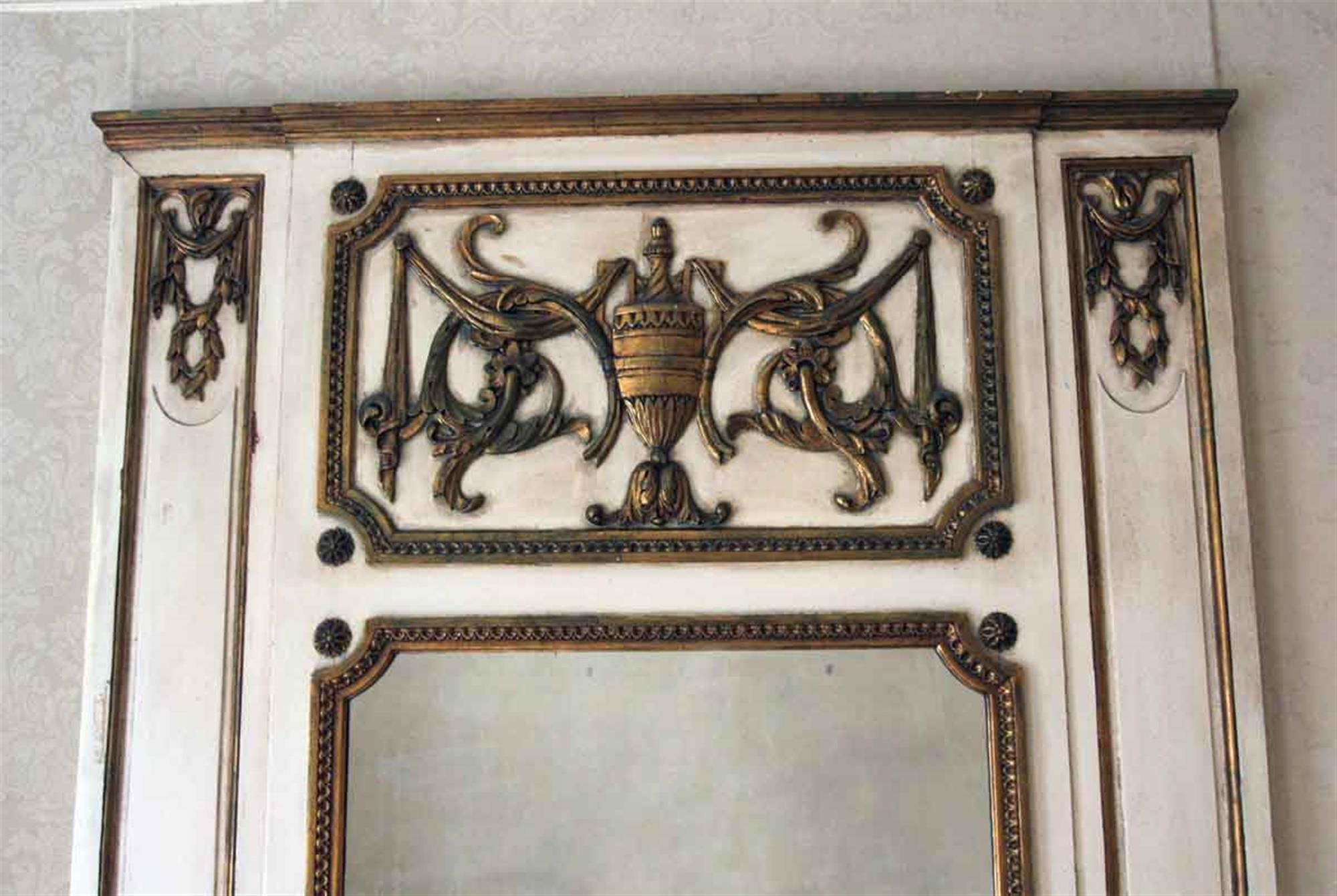 Mid-20th Century 1931 NYC Waldorf Astoria Hotel Over Mantel Mirror from Ste. 665 Tan & Gold Wood 