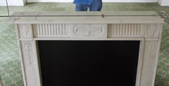 1931 NYC Waldorf Astoria Hotel White English Regency Marble Mantel, Urn Details