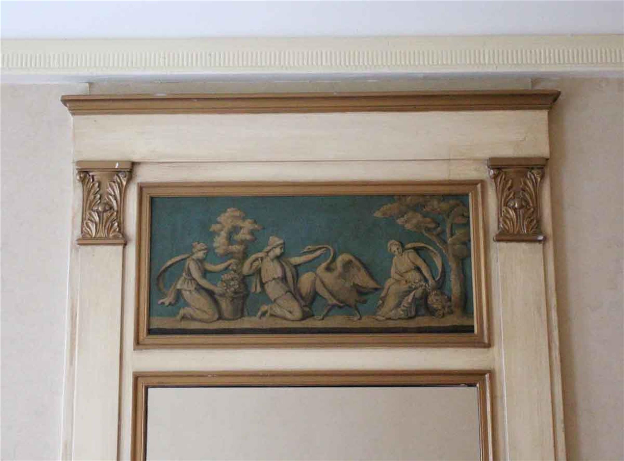 Mid-20th Century 1931 NYC Waldorf Astoria Hotel Wood Over Mantel Mirror with Gold Figural Details